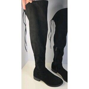 Sam Edelman Size 6.5 M Shoes Black Zip Up Suede Over The Knee Fashion Boots